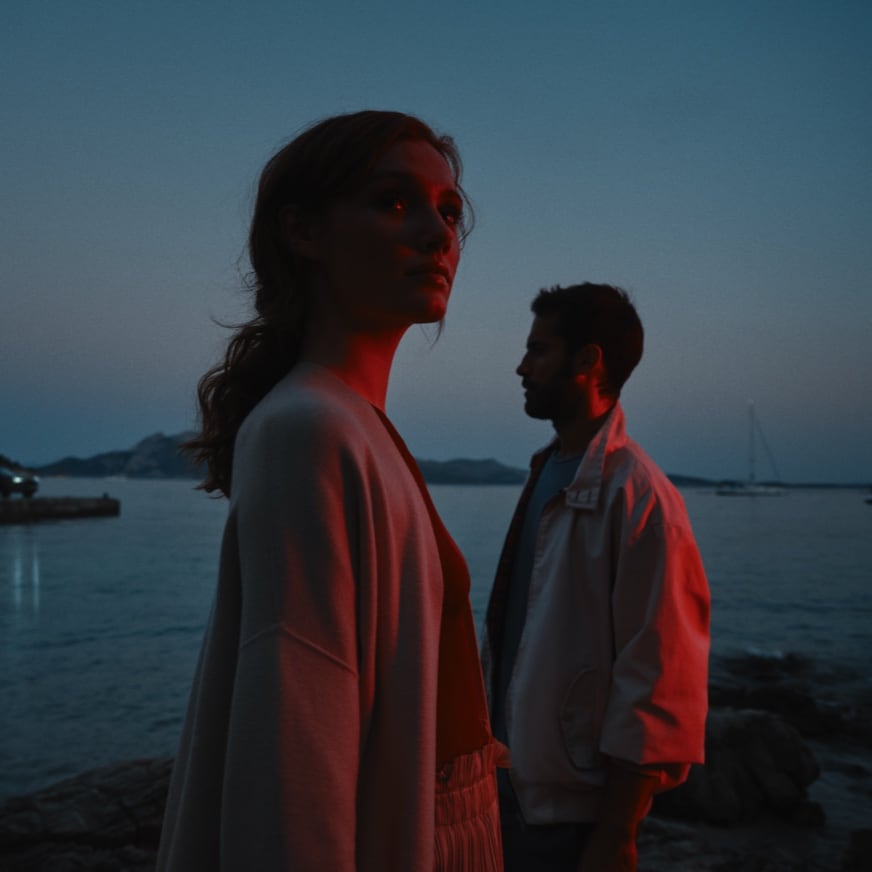 woman-and-man-side-profiles-in-front-of-a-blue-sky-and-waterfront-backdrop