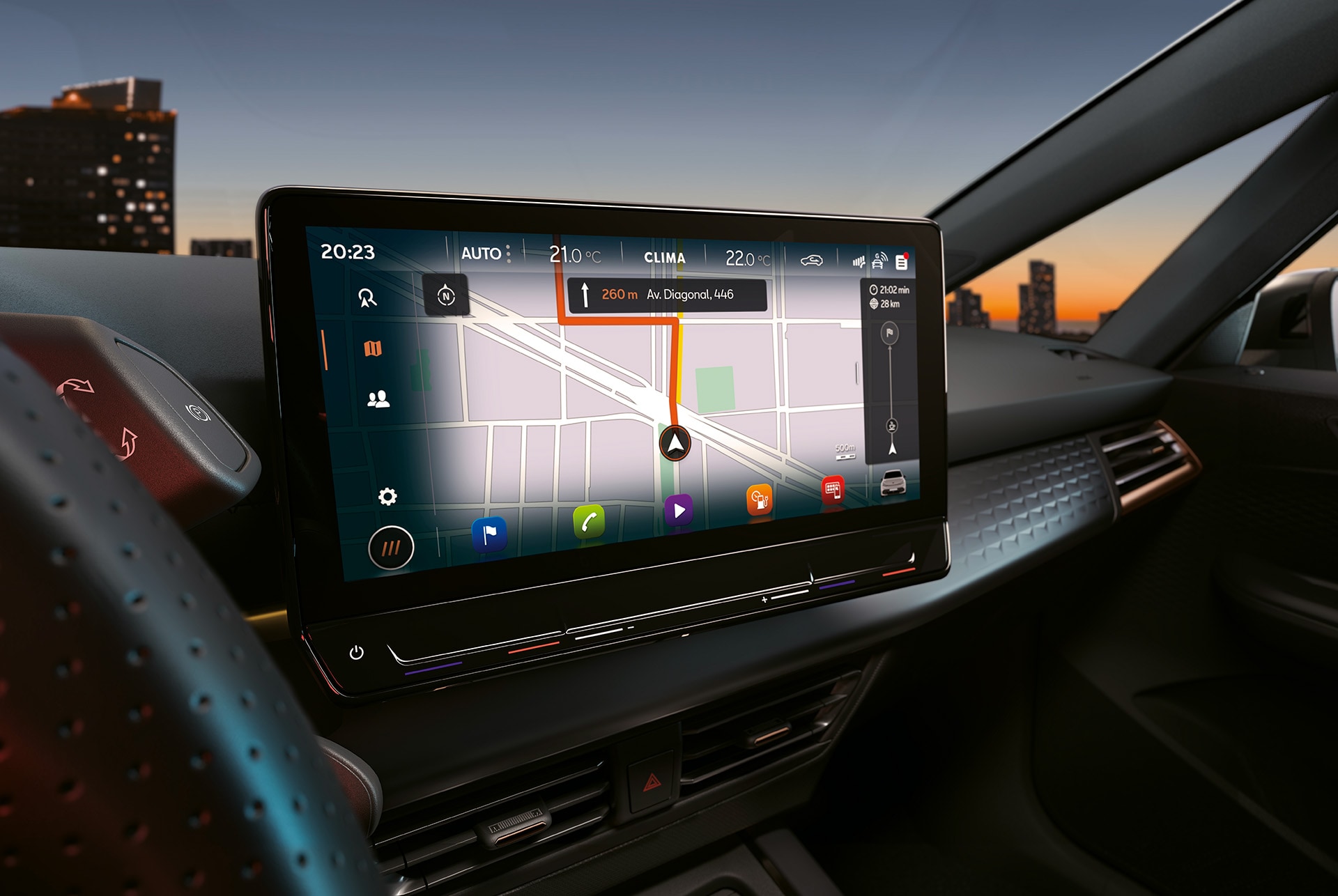 CUPRA Born 12,9-tums infotainmentskärm