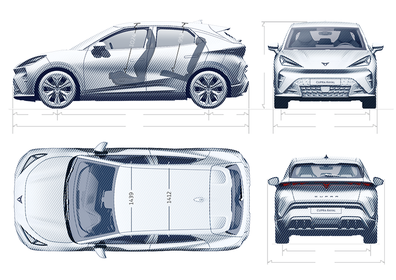 Mått för CUPRA Raval Endurance