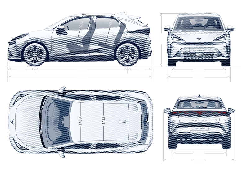 Mått för CUPRA Raval VZ