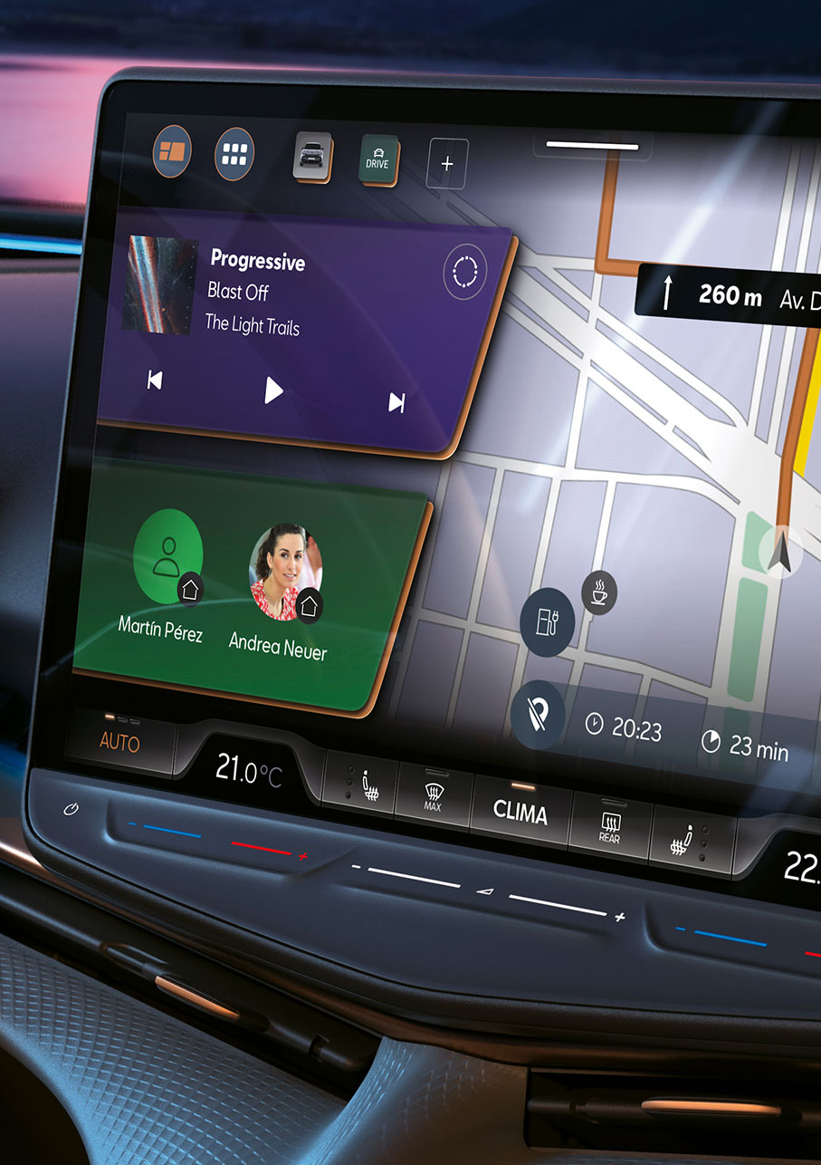 Infotainmentsystem 2024 cupra tavascan med navigationskarta 