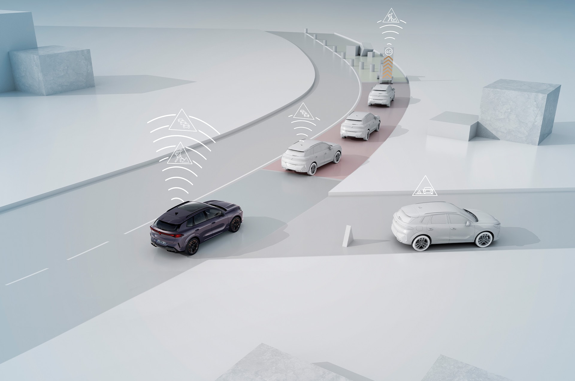 Nya CUPRA Terramar med CAR2X-teknik, som förbättrar din säkerhet på vägen.