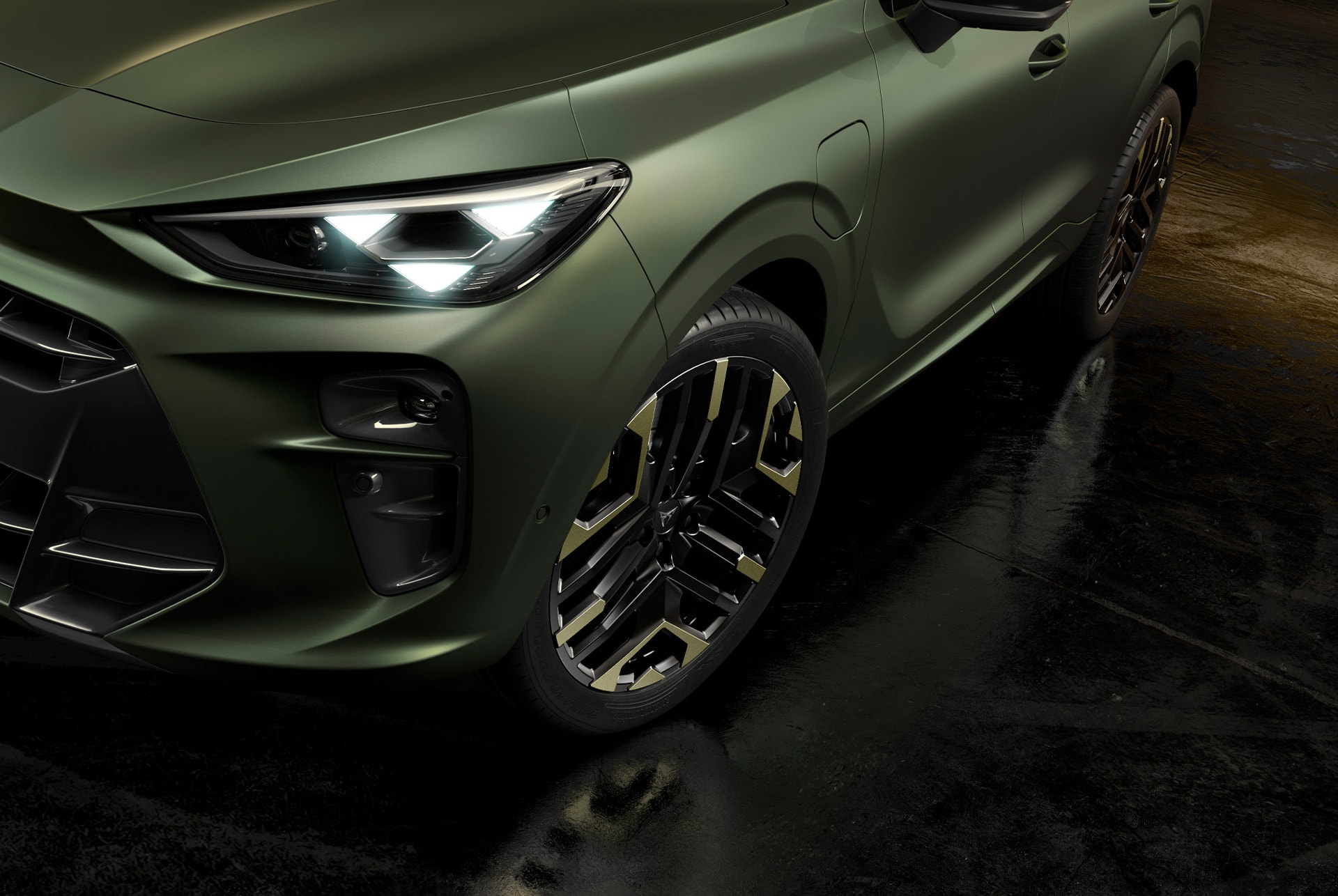 Bild på CUPRA Terramar Tribe Edition med 20-tums lättmetallfälgar som perfekt möter bilens designlinjer.