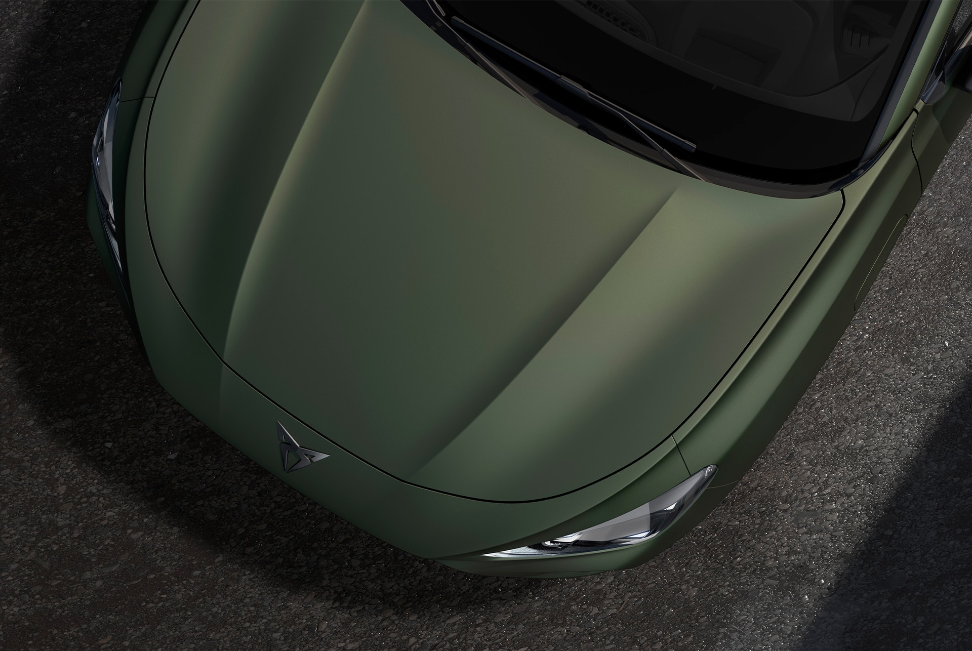 Fågelperspektiv av nya Cupra Terramar Tribe Edition 2025 i manganmatt