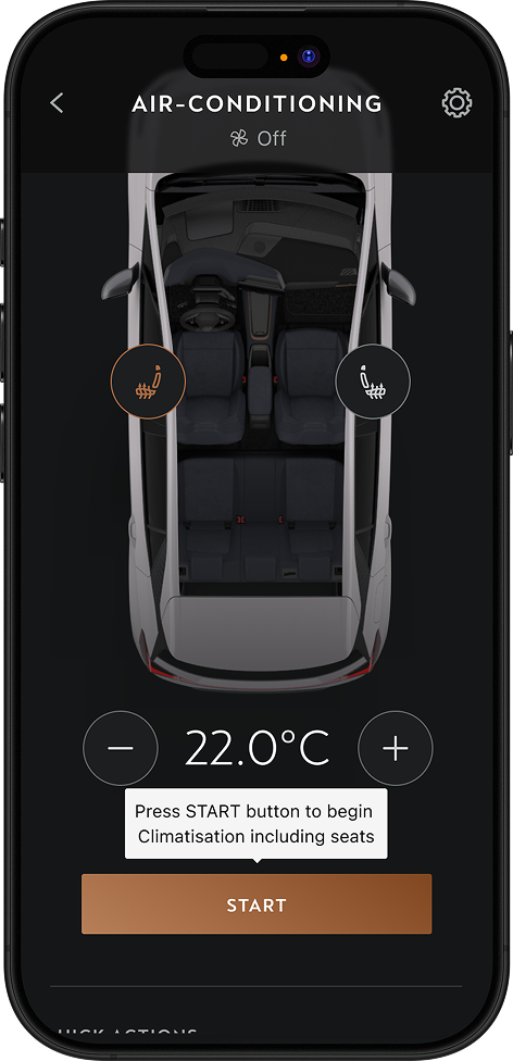 Bild på hantera klimatkontroll i my cupra-appen