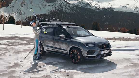 CUPRA Ateca utdragbar skidhållare.