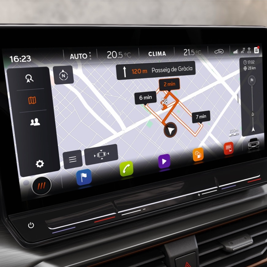 cupra connect online navigeringsskärm